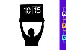 Substitution board in sports with score 10 to 15