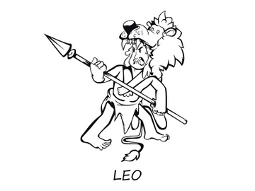Leo zodiac sign man outline cartoon vector illustration preview picture