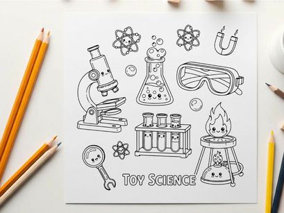 Toy science lab equipment vector illustration flat design