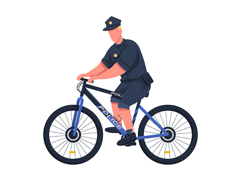 Police officer flat color vector faceless character