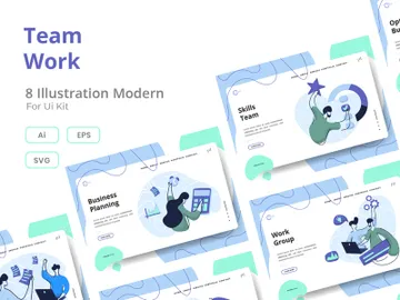 Team Work set Illustration preview picture