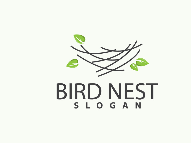 Bird Nest Logo, Bird House Shelter Vector