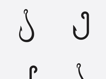 fishing hook logo design concept template preview picture