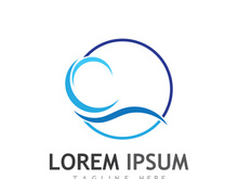 Ocean water wave wave logo design.