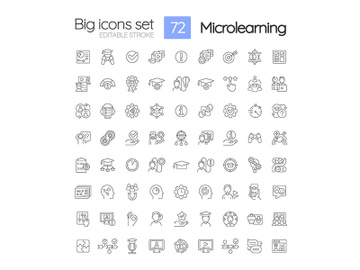 Microlearning linear icons set preview picture