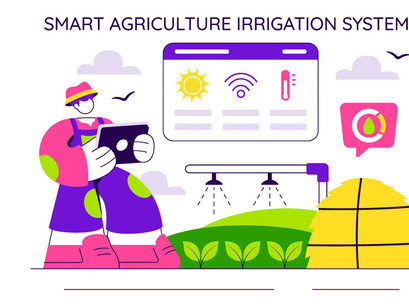 10 Smart Agriculture Irrigation Systems Illustration