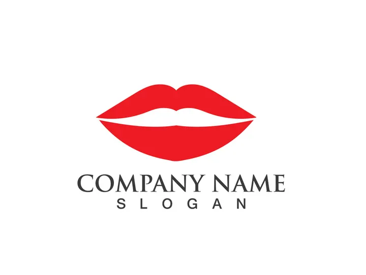 Lips woman logo and symbol vector