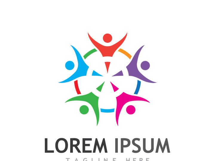 people community logo design with creative idea.