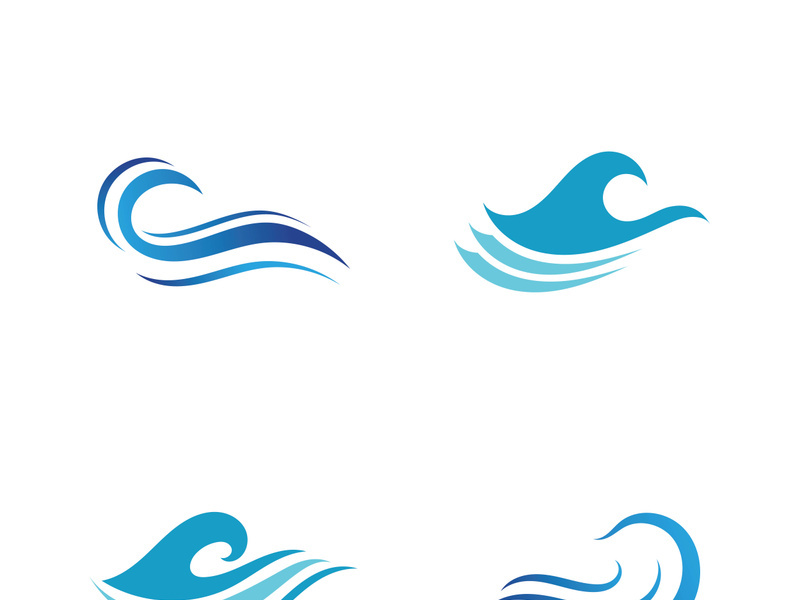 Water wave icon vector template logo
