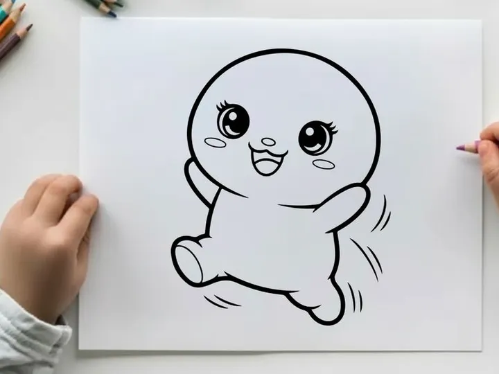 Cute baby cartoon character laughing vector illustration