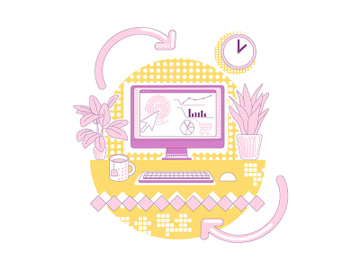 Marketing analytics thin line concept vector illustration preview picture