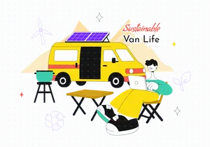 10 Sustainable Van Life Illustration