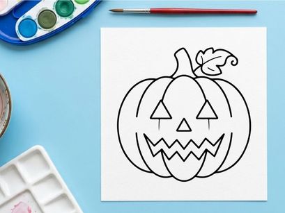 Arte vetorial de abóbora de Halloween jack-o-lantern. Desenho de abóbora esculpida assustadora para design de feriado.