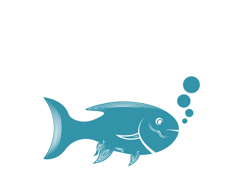 Fish logo icon template creative vector symbol