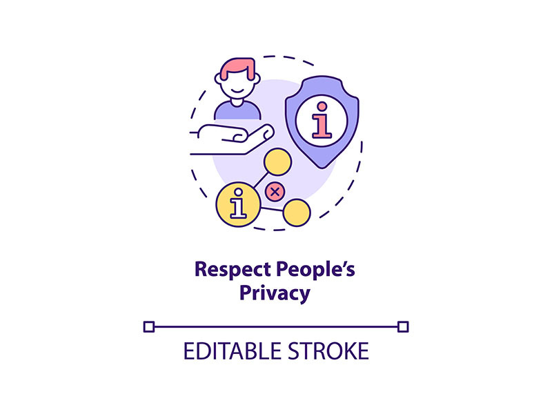 Respect people privacy concept icon