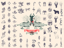 Christmas elements hand drawing