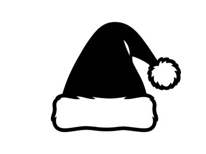 Topi Santa meriah dengan pom-pom berbulu dan trim bulu putih