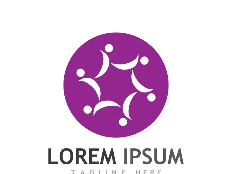 People social community logo design with creative idea
