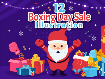 12 Boxing Day Sale Vector Illustration preview picture