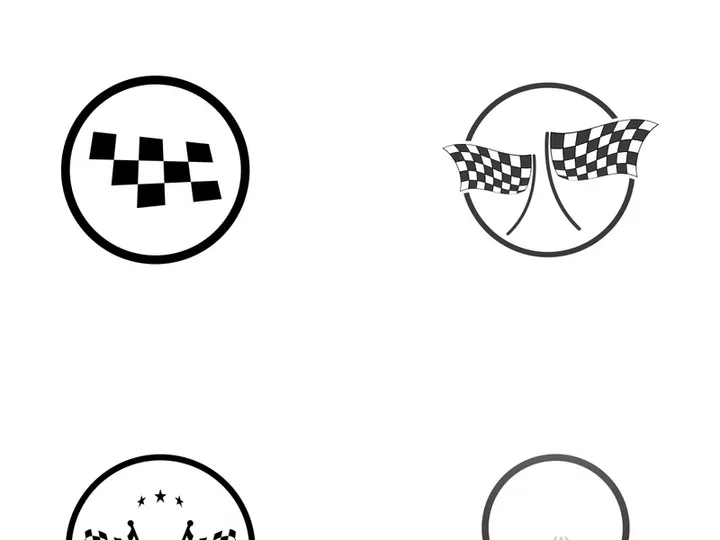 Creative and modern racing flag logo design.