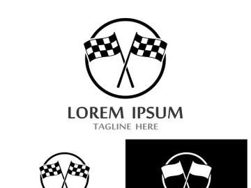 Creative and modern racing flag logo design. preview picture