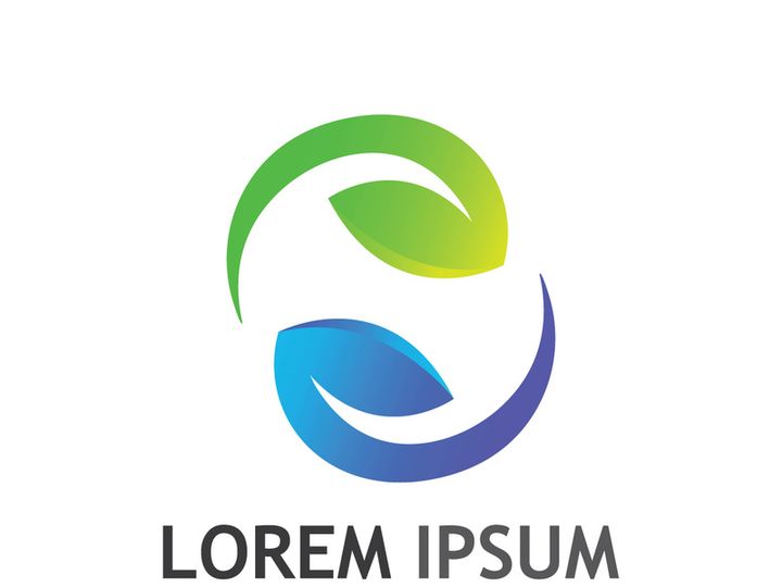 Colorful natural leaf logo design.