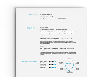 Swiss Design CV/Resume Template