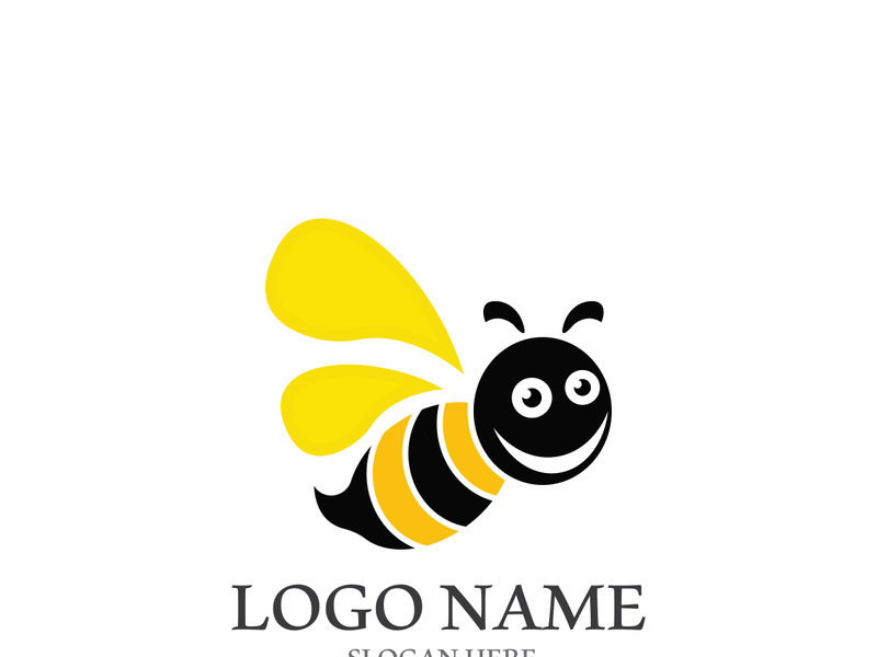 Bee logo vector icon illustration design