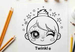 Cute baby star twinkling night sky vector illustration