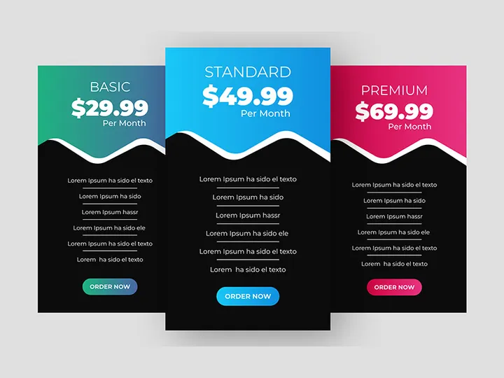 Pricing Table UI Elements Design Ver-2