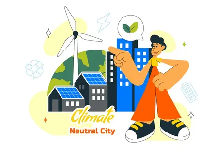10 Climate Neutral City Illustration