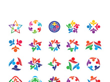 Community logo business template and icon people vector