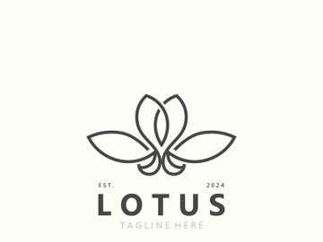 Lotus flower minimalist design, elegance Lotus flower logo template preview picture