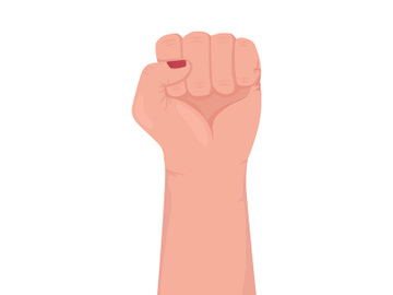 Feminist protest semi flat color vector hand gesture preview picture