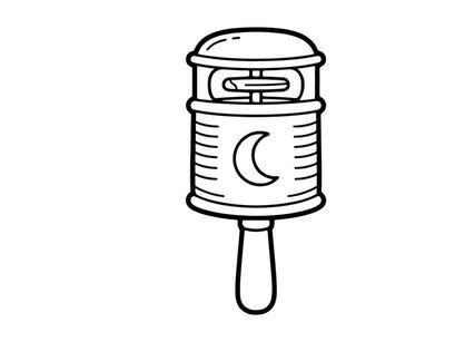 Cartoon-Hahn mit Sichelmond-Auslauf. Verspieltes Sanitär-Element für Fantasy- oder Halloween-Designs.