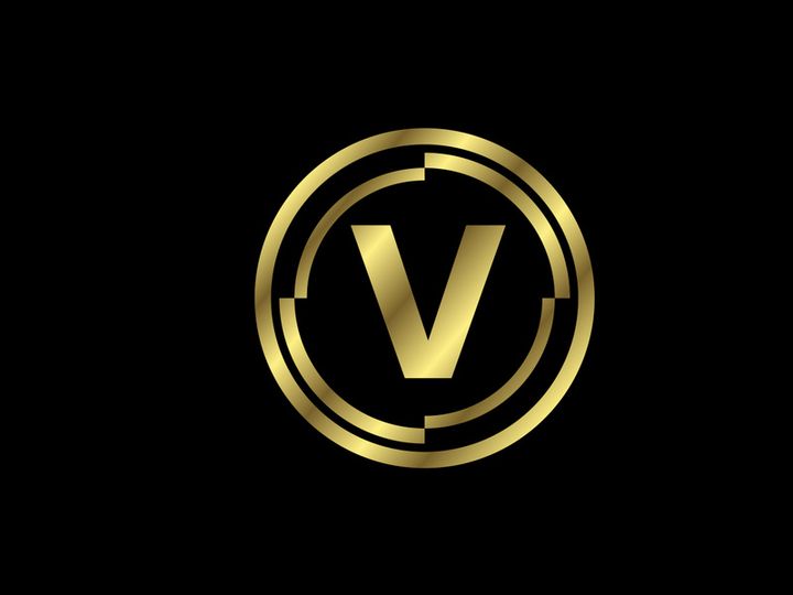 Golden English alphabet with golden circle frames. English alphabet, vector illustration