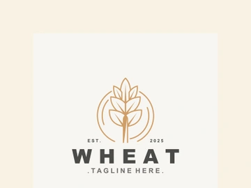 Wheat logo concept, agriculture nature wheat grain logo template preview picture