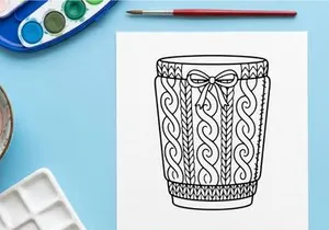 Elegantes Weihnachtsgeschenk-Eimer mit verzierter keltischer Knotenarbeit und festlicher Schleifenverzierung