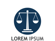 Law firm logo with scales.