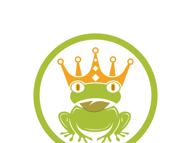 King frog logo icon template design vector illustration