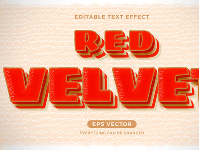 Red Velvet Cake EditableText effect Style in exotic red and white color for social media, banner, and graphic promo