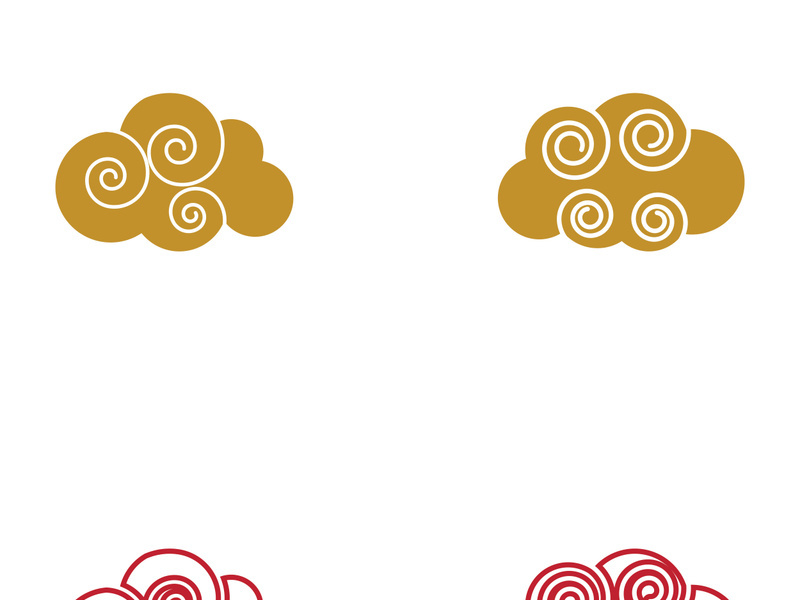 Chinese Cloud template vector icon illustration