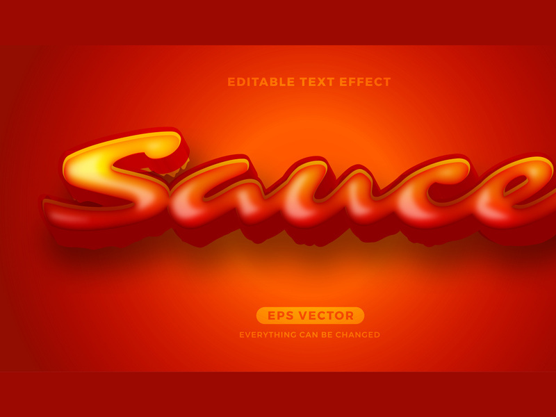 Sauce editable text effect style vector
