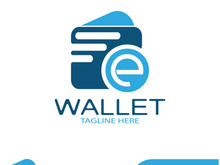 e wallet logo design illustration icon with a simple modern concept, for electronic wallets, digital money storage applications, digital savings, digital money transactions,vector