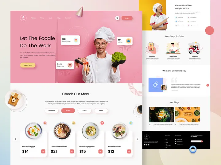 Hire Cook Landing Page Design preview picture