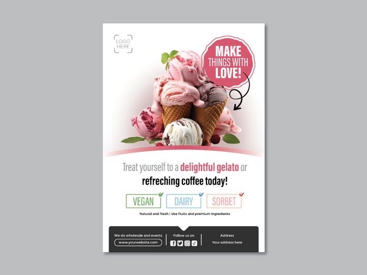 Ice cream poster Graphic Templates