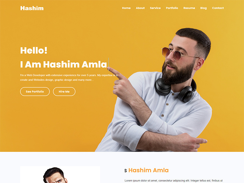 Hashim Personal Portfolio HTML5 Template