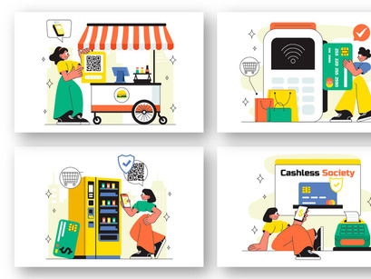 10 Cashless Society Payment Illustration