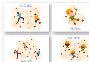 13 Rock Climbing Cartoon Illustration