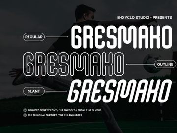 GRESMAKO - Rounded Sporty Font preview picture